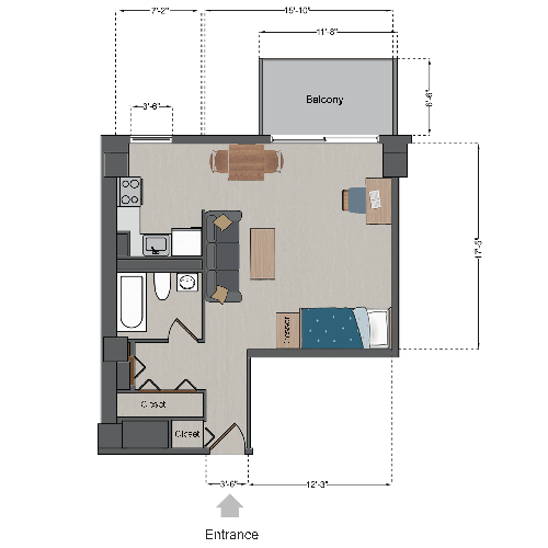 Marchetti Single Studio Floor Plan